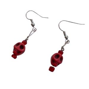 Red Skull Earrings